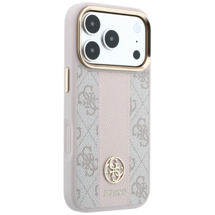 Etui Guess 4G with Stripe Round and Classic Logos MagSafe do Apple iPhone 18 Pro Max / 17 Pro Max ró