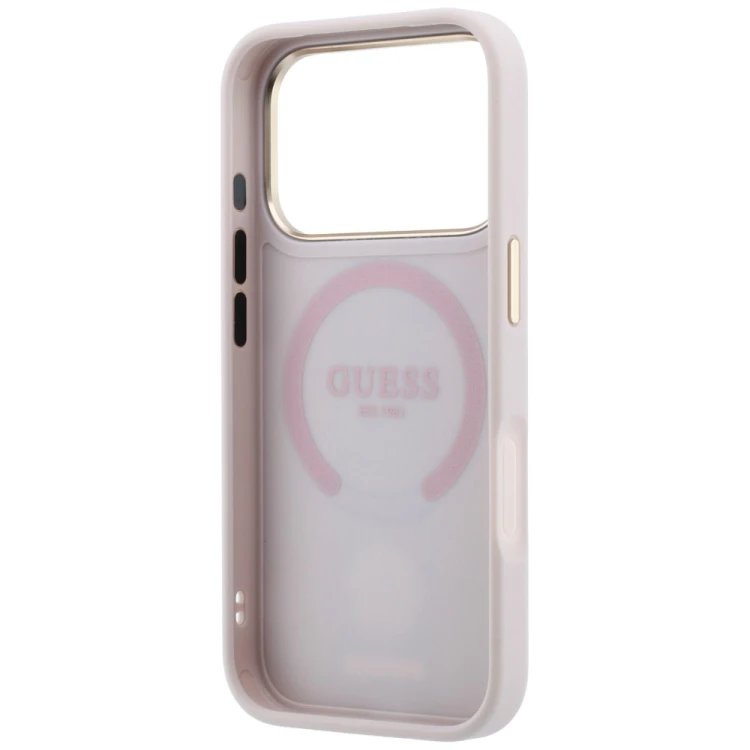 Etui Guess 4G with Stripe Round and Classic Logos MagSafe do Apple iPhone 18 Pro Max / 17 Pro Max ró