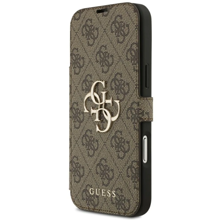 Etui Guess Book 4G Metal Logo do Apple iPhone 18 Pro Max / 17 Pro Max brązowy