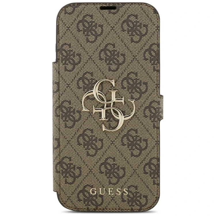 Etui Guess Book 4G Metal Logo do Apple iPhone 18 Pro Max / 17 Pro Max brązowy