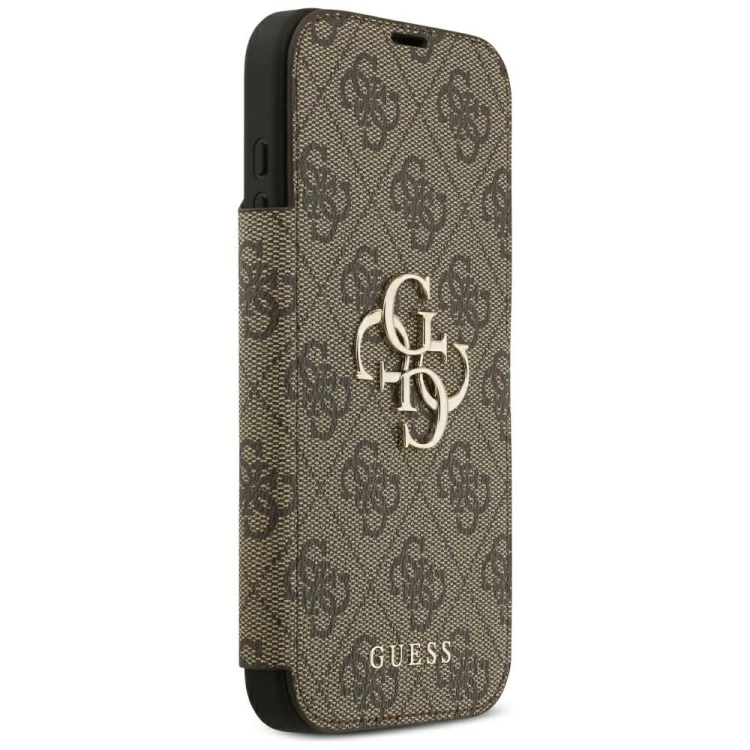 Etui Guess Book 4G Metal Logo do Apple iPhone 18 Pro Max / 17 Pro Max brązowy
