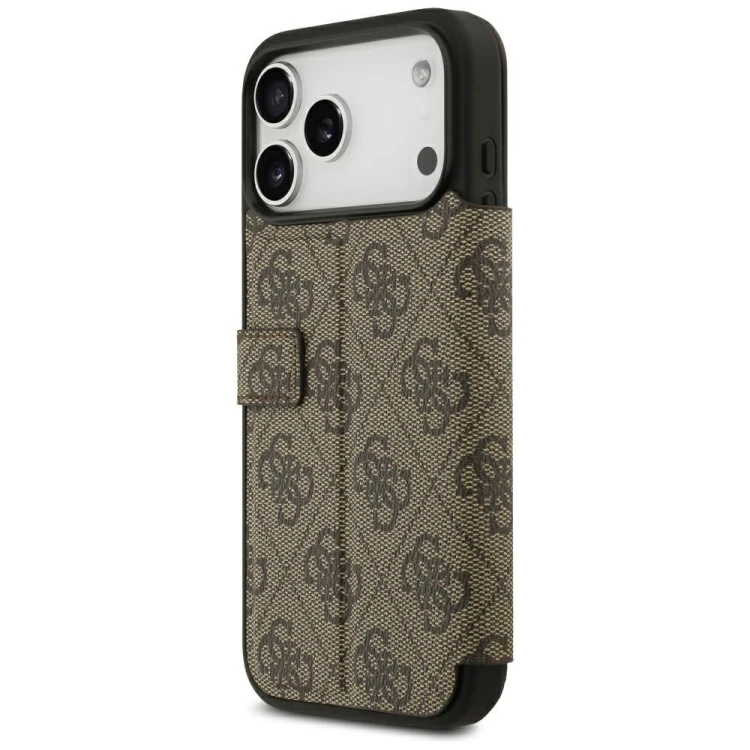 Etui Guess Book 4G Metal Logo do Apple iPhone 18 Pro Max / 17 Pro Max brązowy