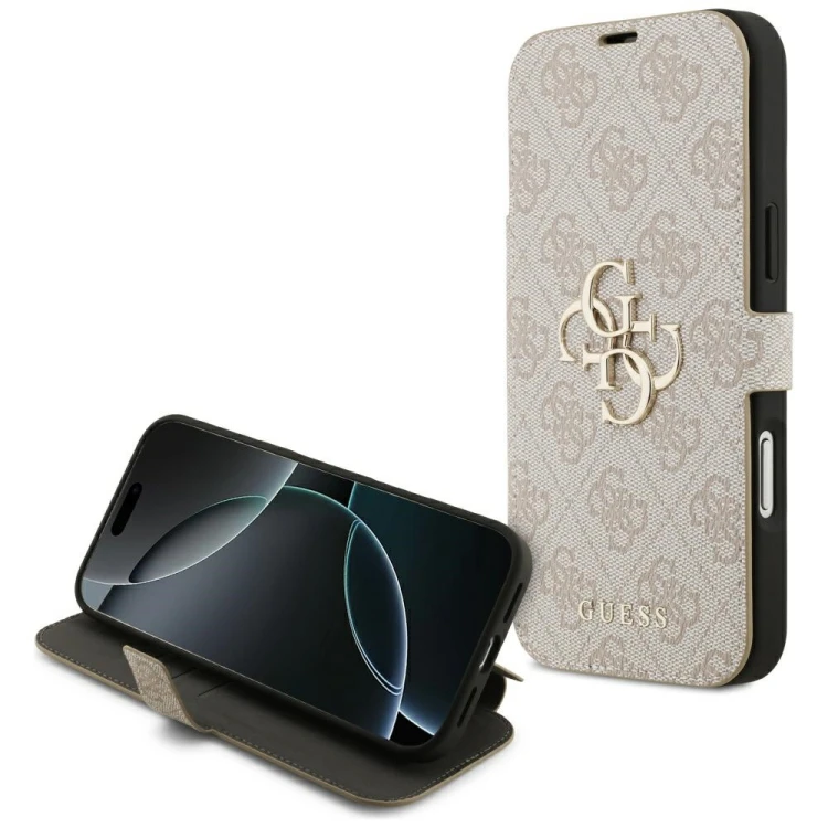Etui Guess Book 4G Metal Logo do Apple iPhone 18 Pro Max / 17 Pro Max różowy