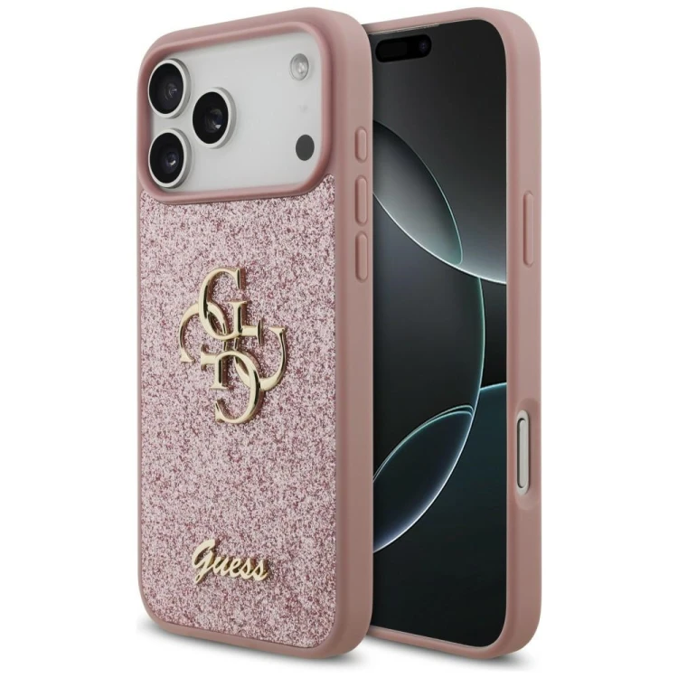 Etui Guess Fixed Glitter Big 4G do Apple iPhone 18 Pro Max / 17 Pro Max różowy
