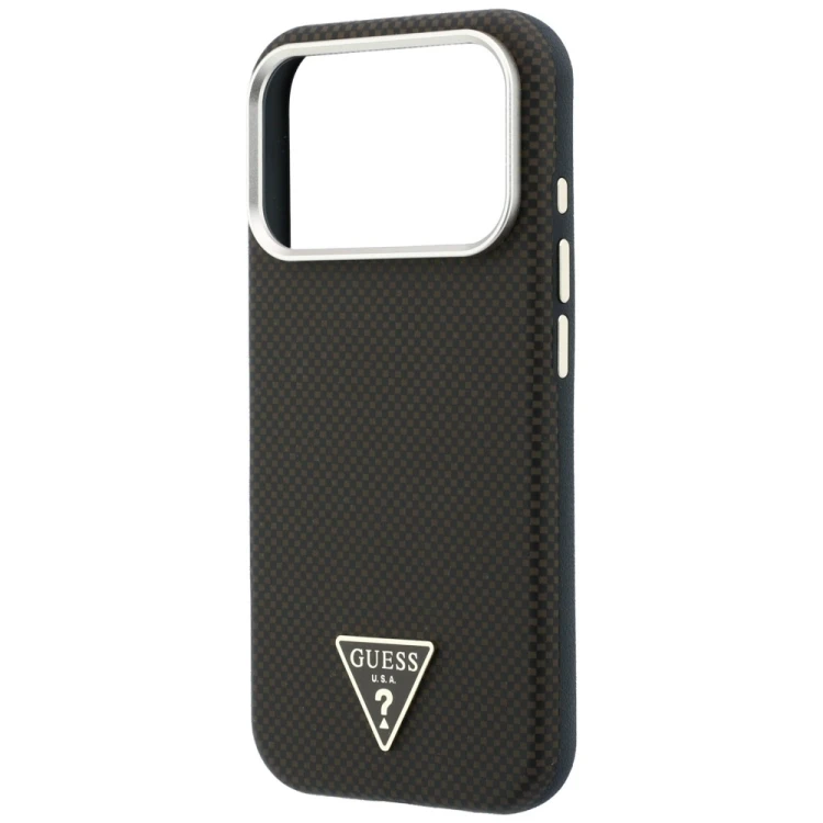 Etui Guess Kevlar Triangle Logo MagSafe do Apple iPhone 18 Pro Max / 17 Pro Max brązowy