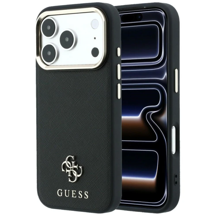 Etui Guess Saffiano Small 4G & Classic Logo MagSafe do Apple iPhone 18 Pro Max / 17 Pro Max czarny