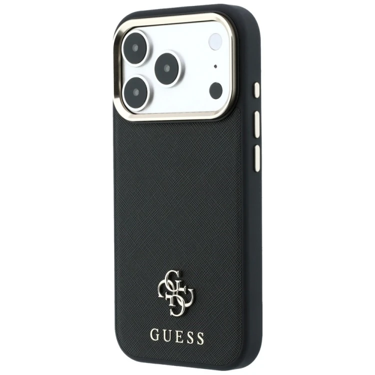 Etui Guess Saffiano Small 4G & Classic Logo MagSafe do Apple iPhone 18 Pro Max / 17 Pro Max czarny
