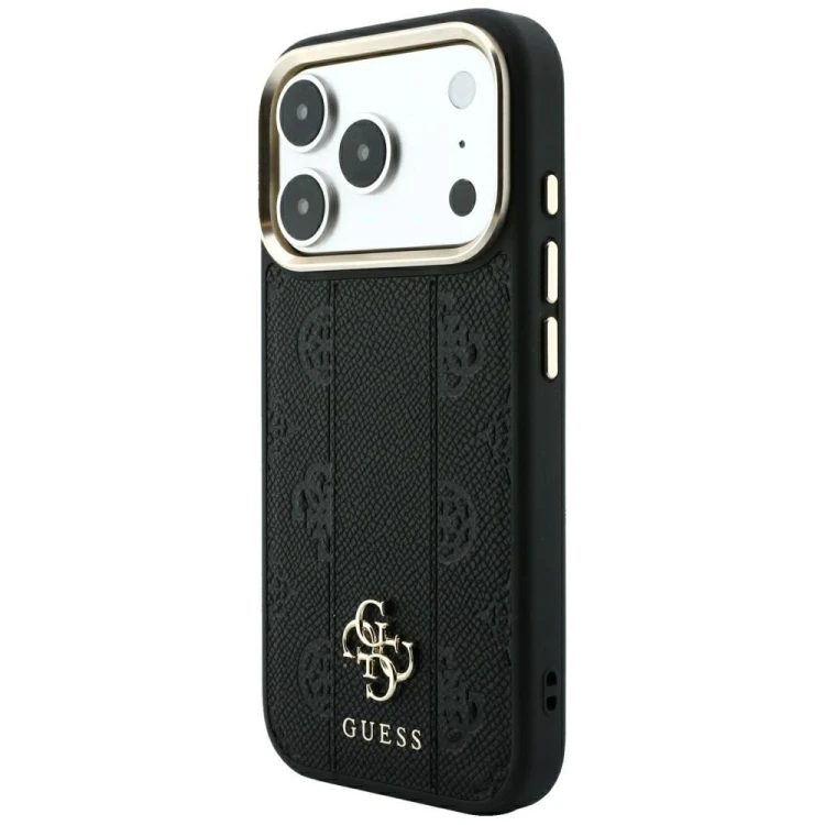 Etui Guess Stripe Peony 4G Logo MagSafe do Apple iPhone 18 Pro Max / 17 Pro Max czarny