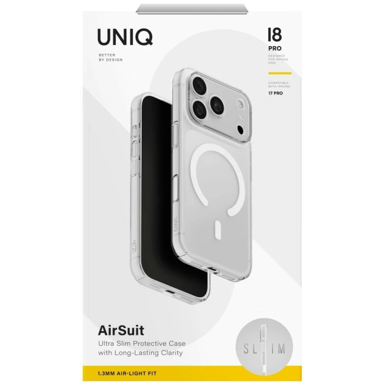 Etui UNIQ Hybrid do Apple iPhone 18 Pro / 17 Pro Maglick Charging Airsuit przezroczysty