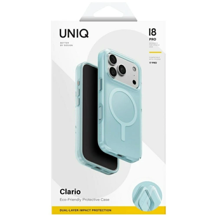 Etui UNIQ Clario do Apple iPhone 18 Pro / 17 Pro Magclick Charging miętowy
