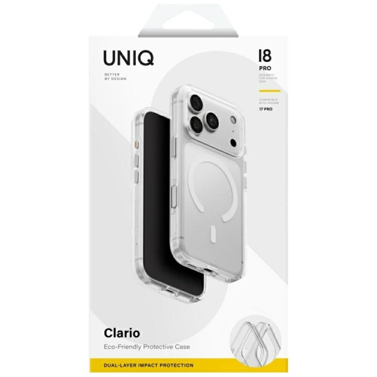 Etui UNIQ Clario do Apple iPhone 18 Pro / 17 Pro Magclick Charging przezroczysty