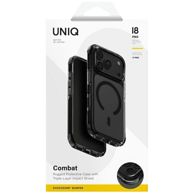Etui UNIQ Combat do Apple iPhone 18 Pro / 17 Pro Magclick Charging czarny