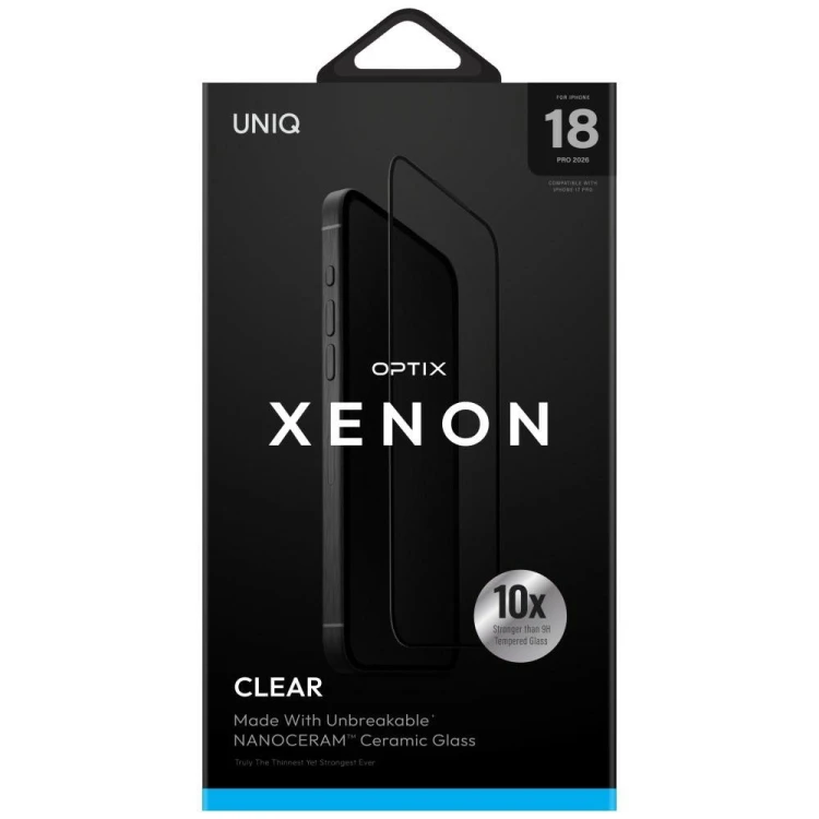 Szkło ceramiczne UNIQ Optix Xenon Nanoceram do Apple iPhone 18 Pro