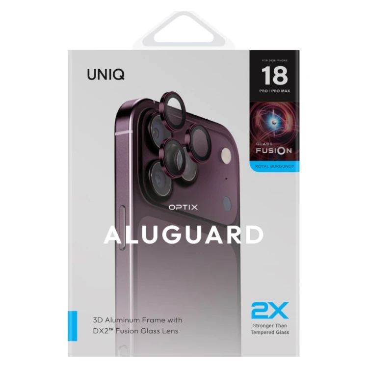 Szkło na obiektyw aparatu UNIQ Optix Aluguard (DX2) Camera Lens Protector do Apple iPhone 18 Pro / i
