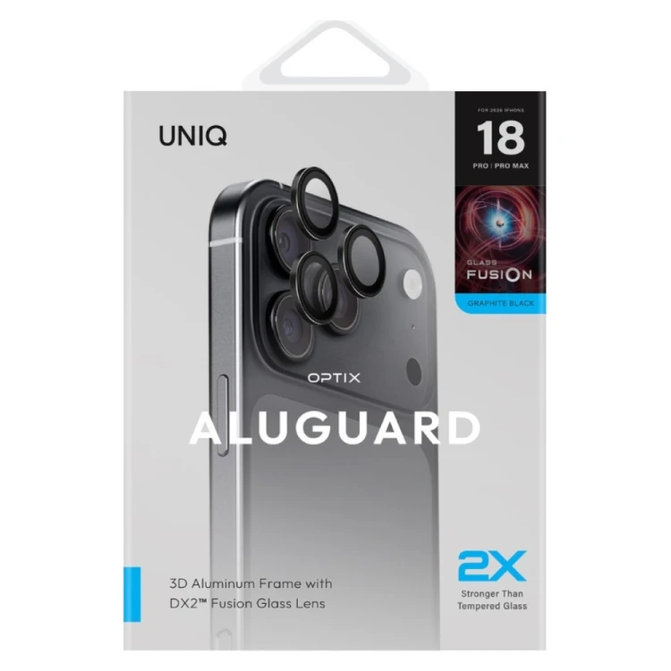 Szkło na obiektyw aparatu UNIQ Optix Aluguard (DX2) Camera Lens Protector do Apple iPhone 18 Pro / i