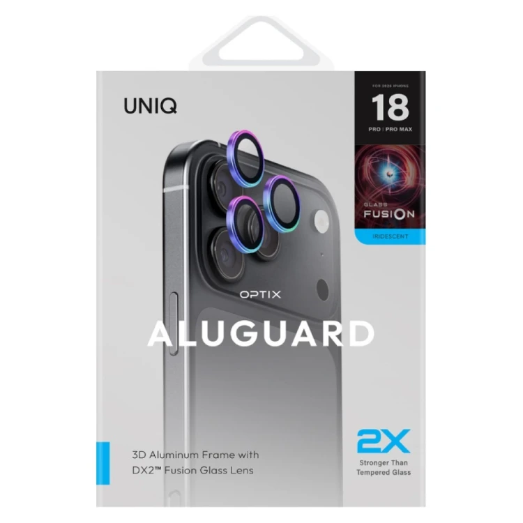 Szkło na obiektyw aparatu UNIQ Optix Aluguard (DX2) Camera Lens Protector do Apple iPhone 18 Pro / i