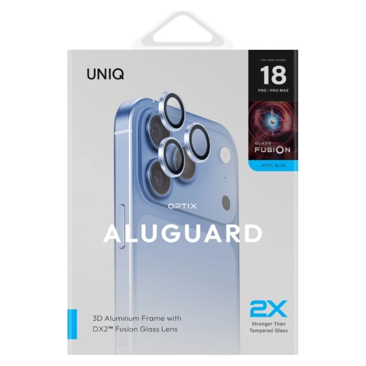 Szkło na obiektyw aparatu UNIQ Optix Aluguard (DX2) Camera Lens Protector do Apple iPhone 18 Pro / i