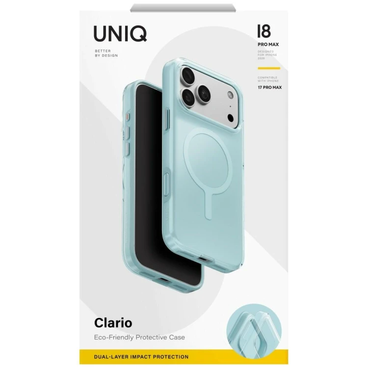 Etui UNIQ Clario do Apple iPhone 18 Pro Max / 17 Pro Max Magclick Charging eco miętowy
