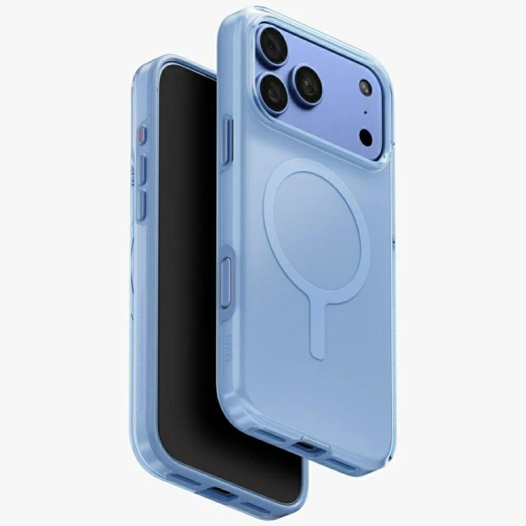 Etui UNIQ Clario do Apple iPhone 18 Pro Max / 17 Pro Max Magclick Charging niebieski