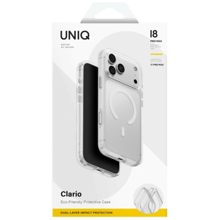 Etui UNIQ Clario do Apple iPhone 18 Pro Max / 17 Pro Max Magclick Charging przezroczysty