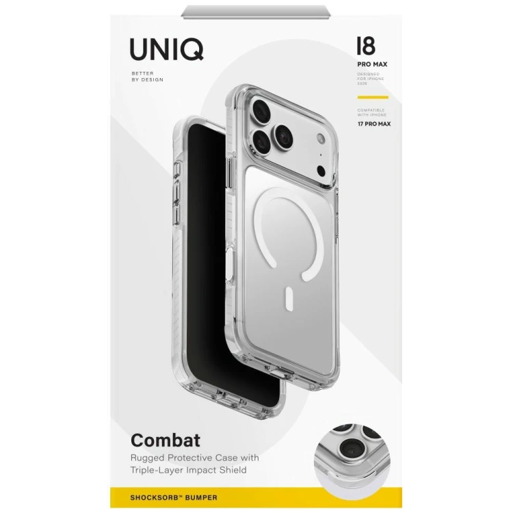 Etui UNIQ Combat do Apple iPhone 18 Pro Max / 17 Pro Max Magclick Charging biały