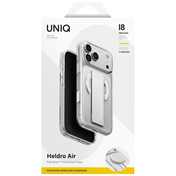 Etui UNIQ Heldro Air do Apple iPhone 18 Pro Max / 17 Pro Max Magclick Charging przezroczysty