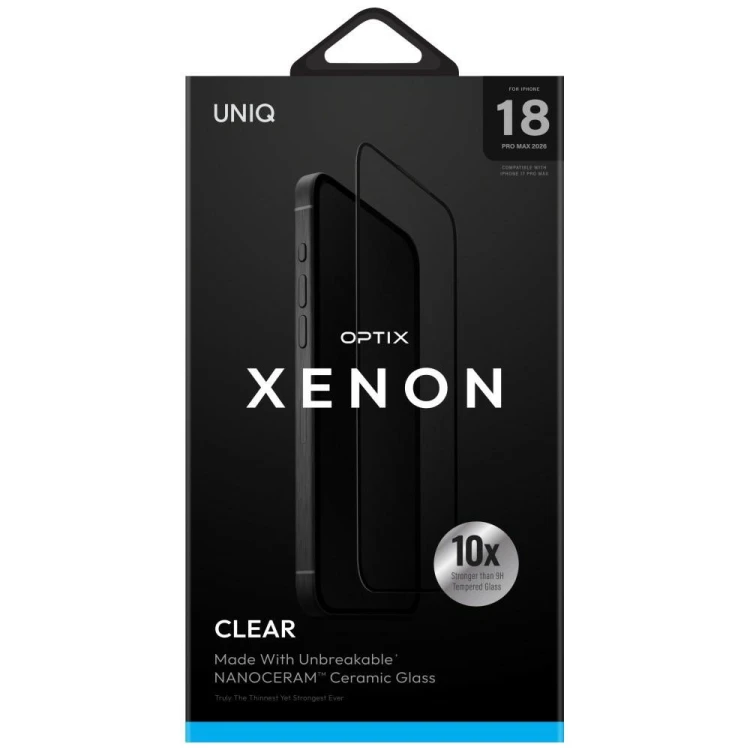 Szkło ceramiczne UNIQ Optix Xenon Nanoceram do Apple iPhone 18 Pro Max
