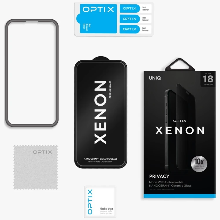 Szkło prywatyzujące UNIQ Optix Privacy Xenon Nanoceram do Apple iPhone 18 Pro Max