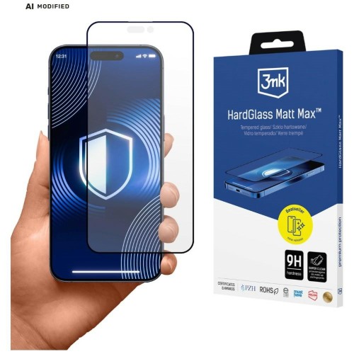Szkło hartowane 3MK HardGlass Matt Max do Apple iPhone 18 Pro