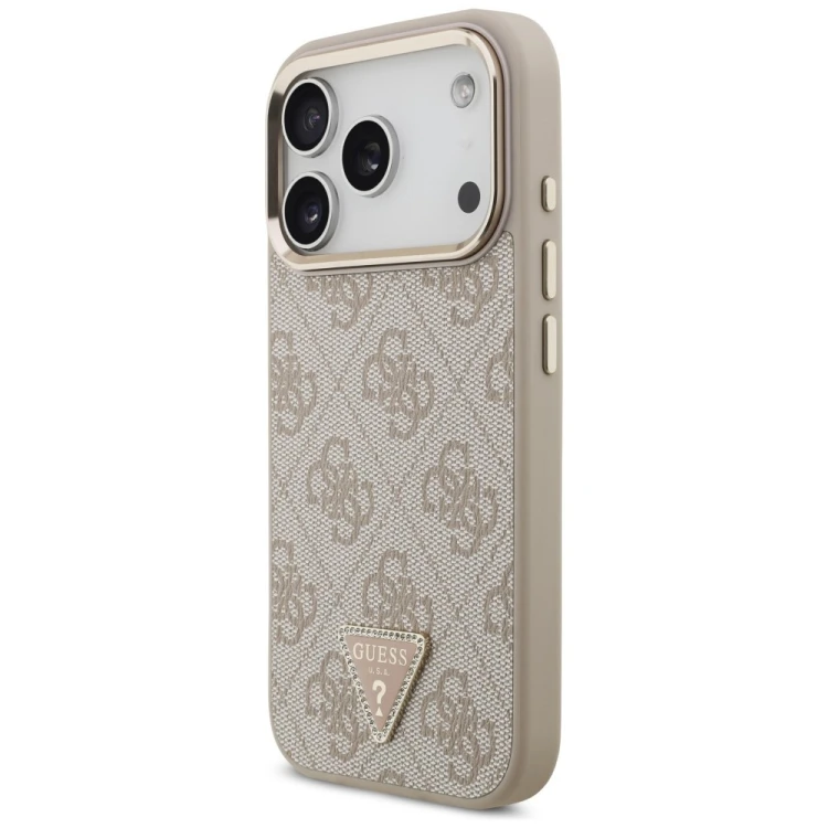 Etui Guess 4G Triangle Logo MagSafe do Apple iPhone 18 Pro / 17 Pro różowy złoty