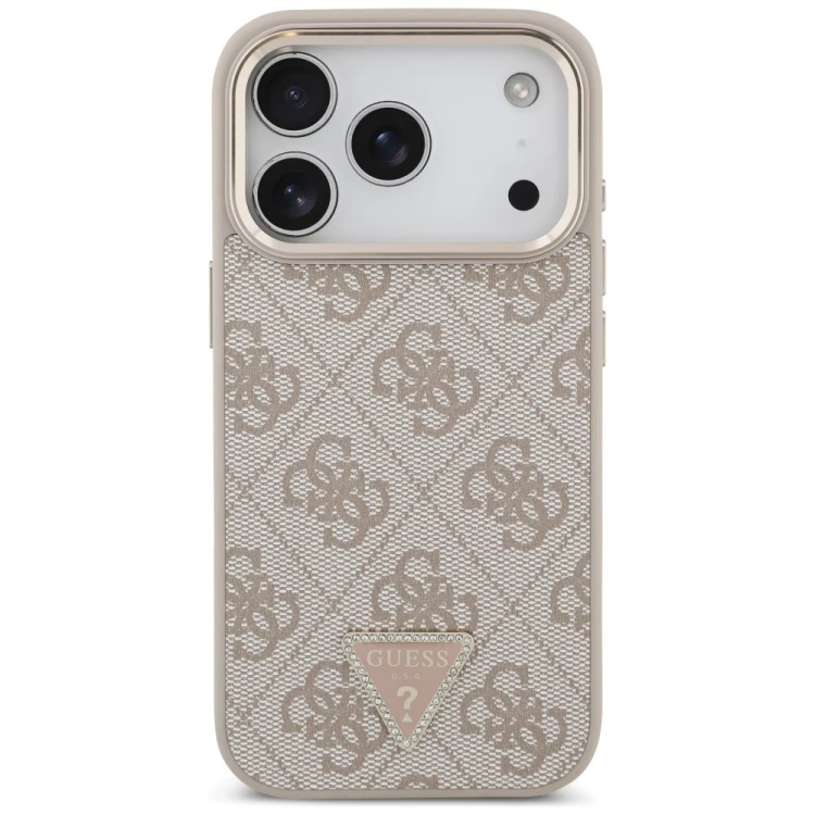 Etui Guess 4G Triangle Logo MagSafe do Apple iPhone 18 Pro / 17 Pro różowy złoty