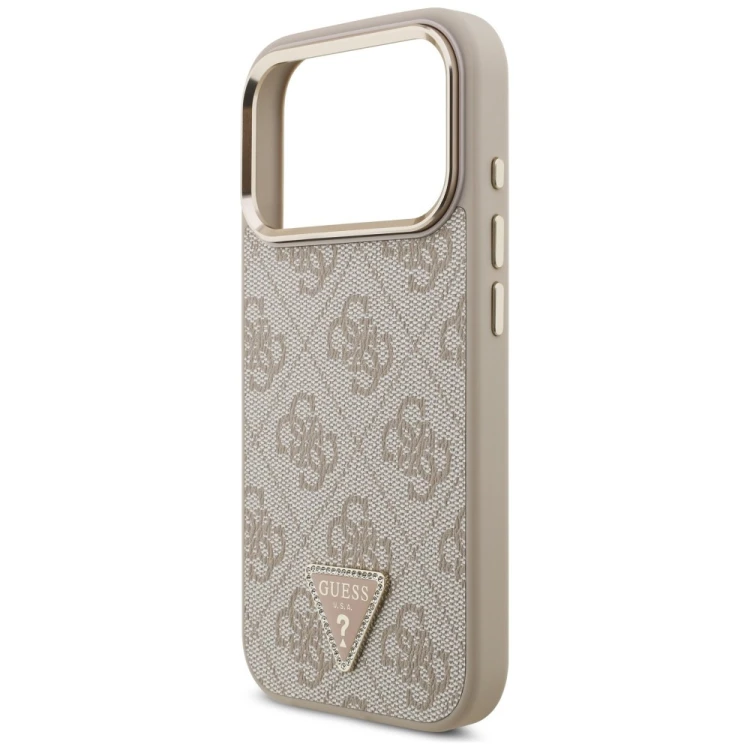 Etui Guess 4G Triangle Logo MagSafe do Apple iPhone 18 Pro / 17 Pro różowy złoty