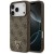 Etui Guess Leather 4G Triangle Strass MagSafe do Apple iPhone 18 Pro / 17 Pro brązowy