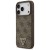 Etui Guess Leather 4G Triangle Strass MagSafe do Apple iPhone 18 Pro / 17 Pro brązowy