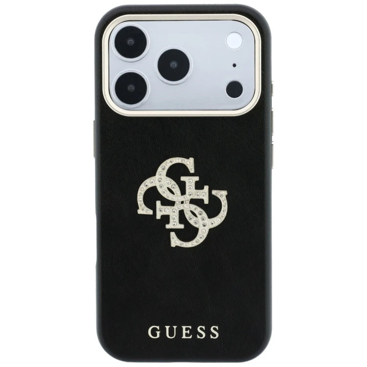 Etui Guess Smooth & Big Strass Logo do Apple iPhone 18 Pro / 17 Pro czarny