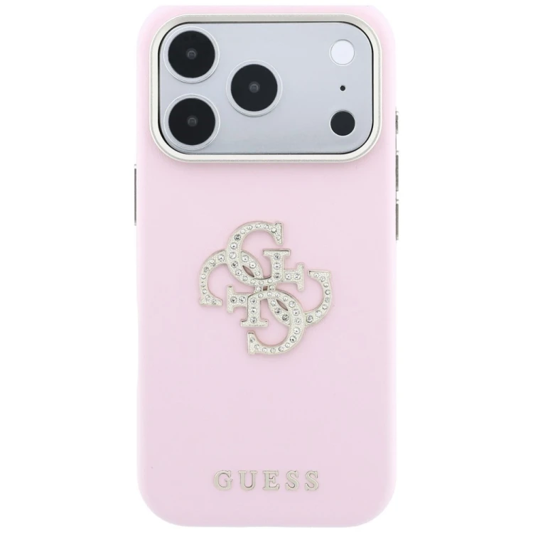 Etui Guess Smooth & Big Strass Logo do Apple iPhone 18 Pro / 17 Pro różowy