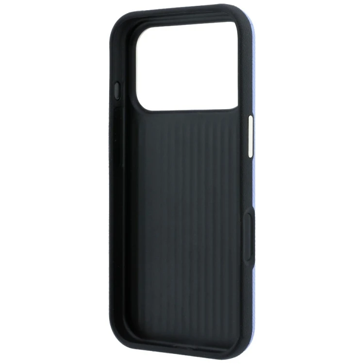 Etui Guess Grained & Big Resin Logo do Apple iPhone 18 Pro Max / 17 Pro Max niebieski