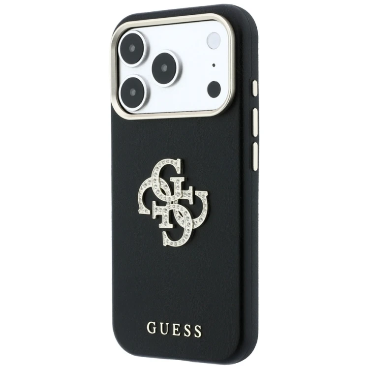 Etui Guess Smooth & Big Strass Logo do Apple iPhone 18 Pro Max / 17 Pro Max czarny