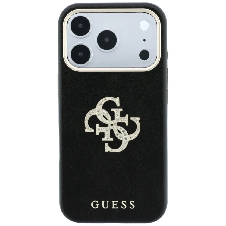 Etui Guess Smooth & Big Strass Logo do Apple iPhone 18 Pro Max / 17 Pro Max czarny