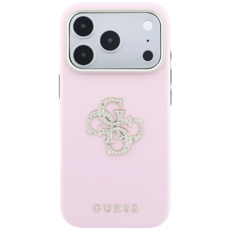 Etui Guess Smooth & Big Strass Logo do Apple iPhone 18 Pro Max / 17 Pro Max różowy