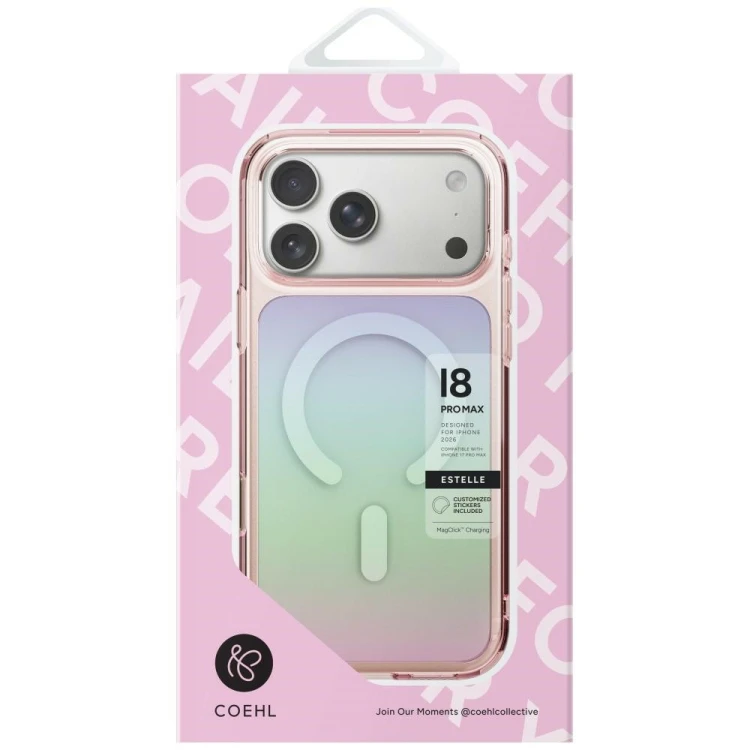 Etui UNIQ Coehl Estelle do Apple iPhone 18 Pro / 17 Pro Magnetic Charging różowy