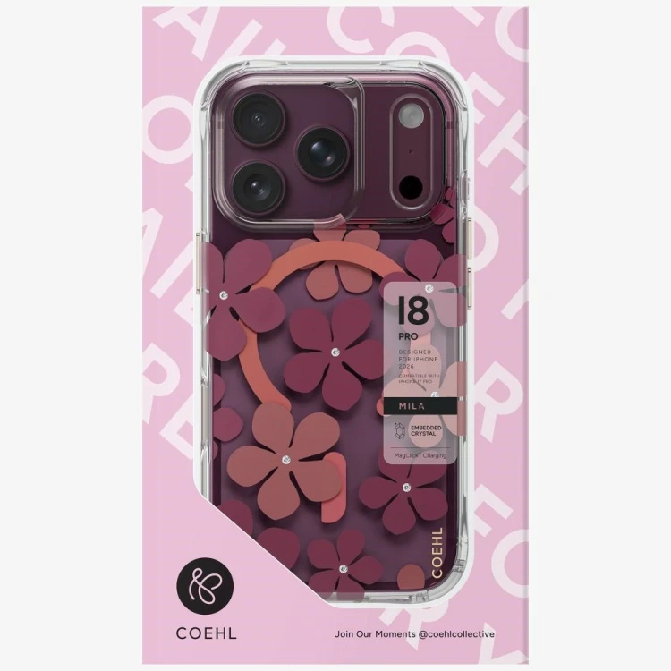 Etui UNIQ Coehl Mila do Apple iPhone 18 Pro / 17 Pro Magnetic Charging bordowy
