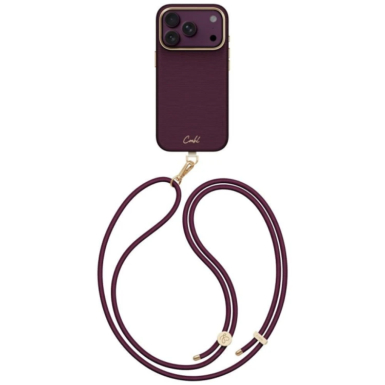 Etui UNIQ Coehl Mirelle do Apple iPhone 18 Pro / 17 Pro Magnetic Charging bordowy