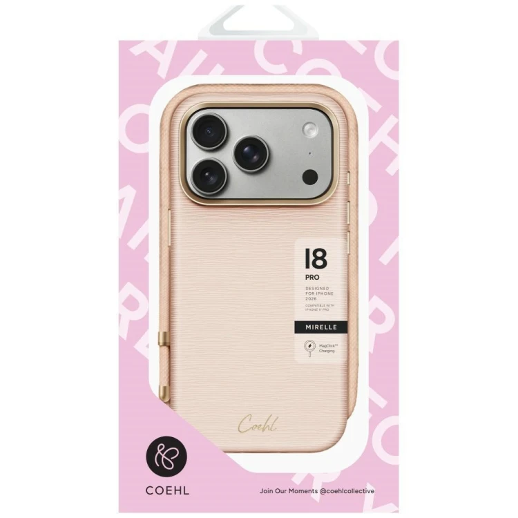 Etui UNIQ Coehl Mirelle do Apple iPhone 18 Pro / 17 Pro Magnetic Charging różowy