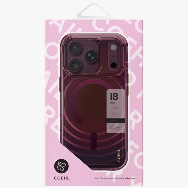 Etui UNIQ Coehl Vela do Apple iPhone 18 Pro / 17 Pro Magnetic Charging bordowy