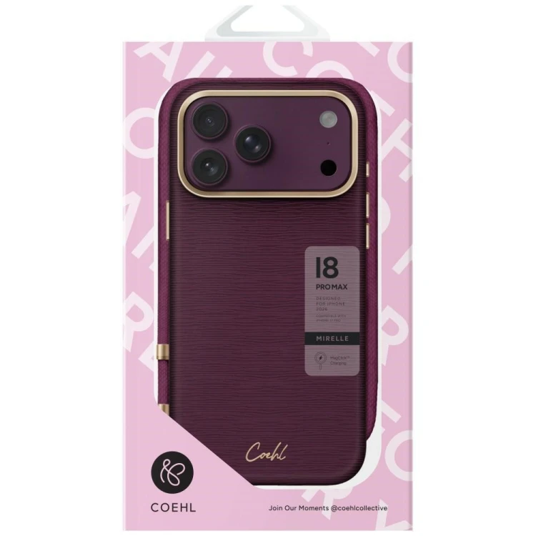 Etui UNIQ Coehl Mirelle do Apple iPhone 18 Pro Max / 17 Pro Max Magnetic Charging bordowy