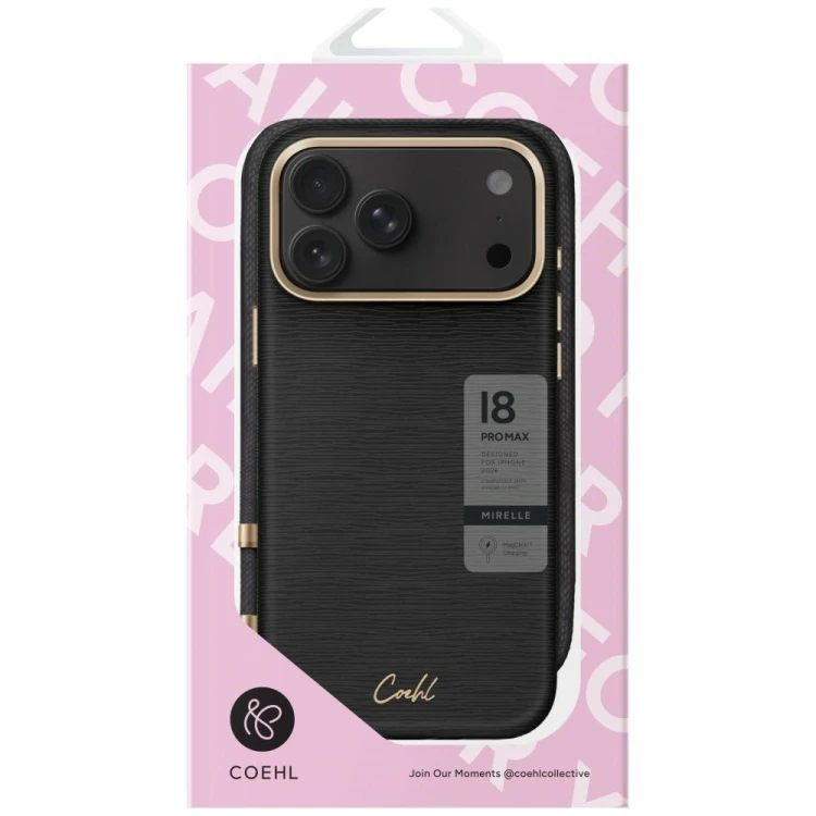 Etui UNIQ Coehl Mirelle do Apple iPhone 18 Pro Max / 17 Pro Max Magnetic Charging czarny
