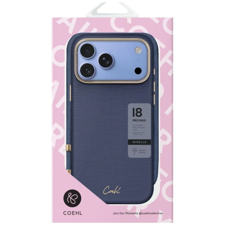 Etui UNIQ Coehl Mirelle do Apple iPhone 18 Pro Max / 17 Pro Max Magnetic Charging niebieski