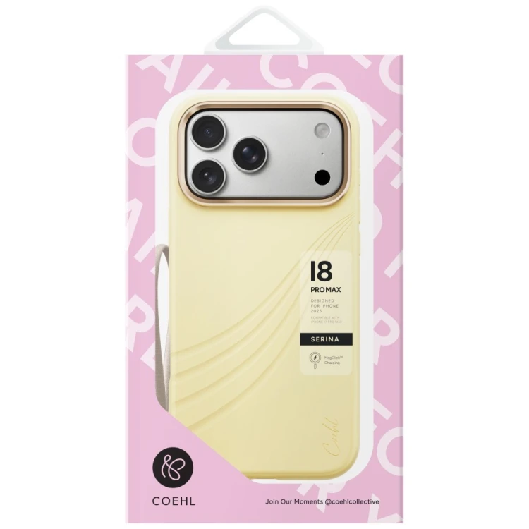 Etui UNIQ Coehl Serina do Apple iPhone 18 Pro Max / 17 Pro Max Magnetic Charging żółty