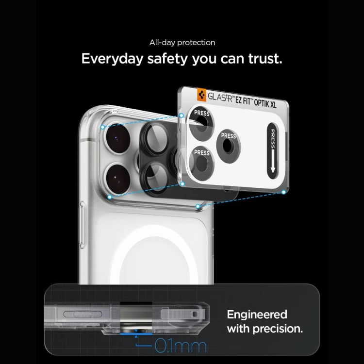 Osłona aparatu Spigen Optik Pro XL Glas.tr Ez Fit Camera Protector do Apple iPhone 18 Pro Dark Grey